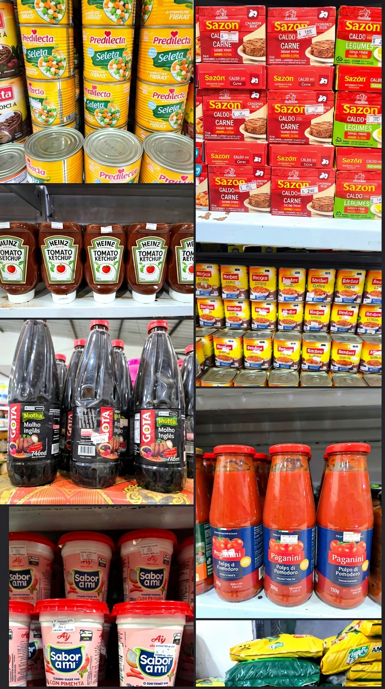 Seleta, Sazon, ketchup Heinz, molho inglês